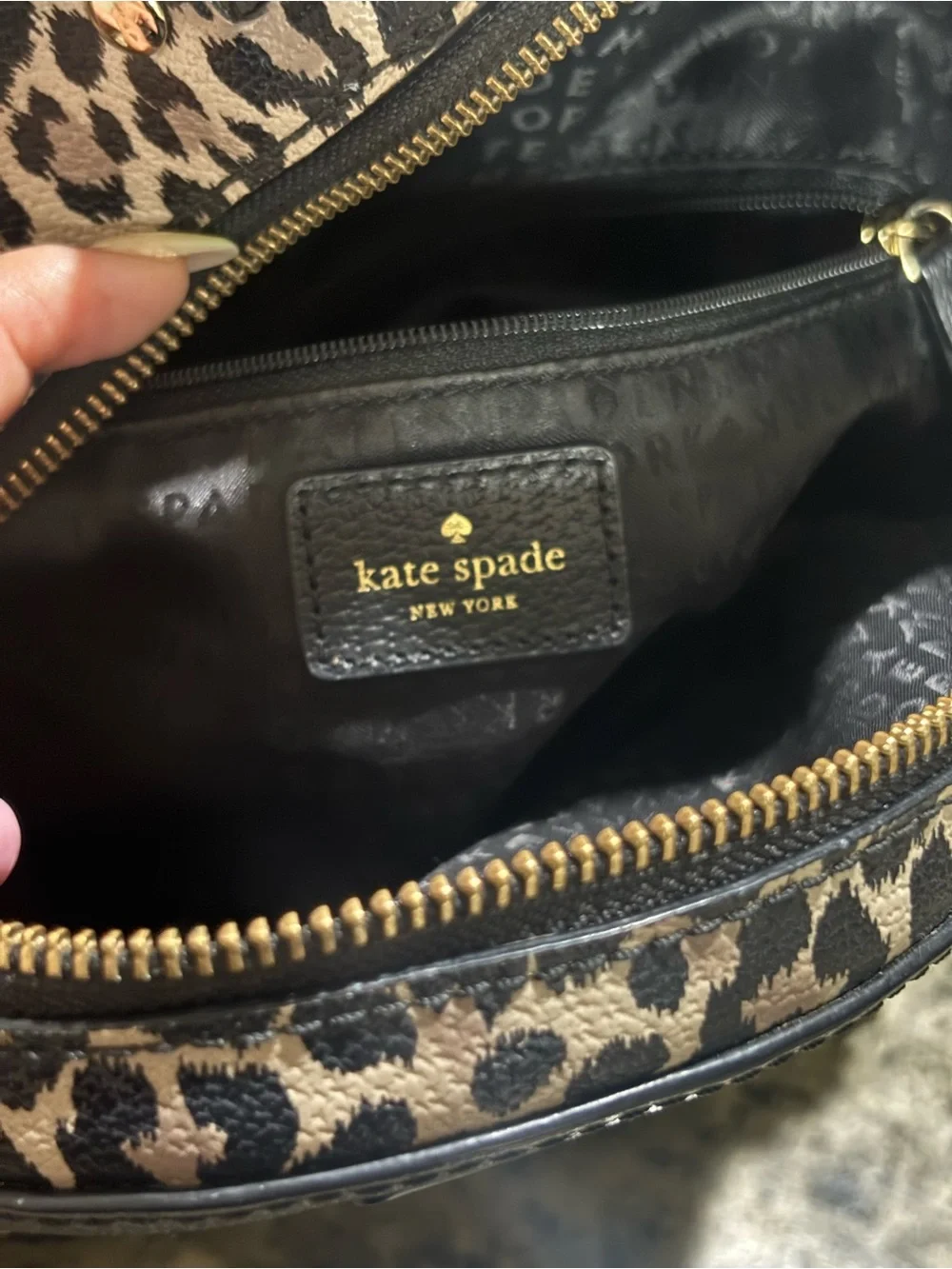 kate spade Leopard Accent Black Mini Backpack